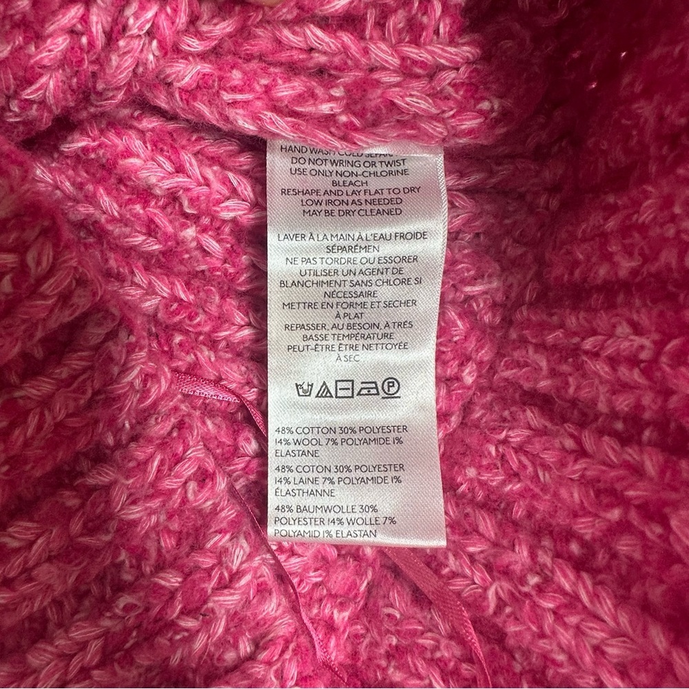 NEW Anthropologie Pilcro Pink Ribbed Sleeveless Turtleneck Sweater m - Picture 8 of 10